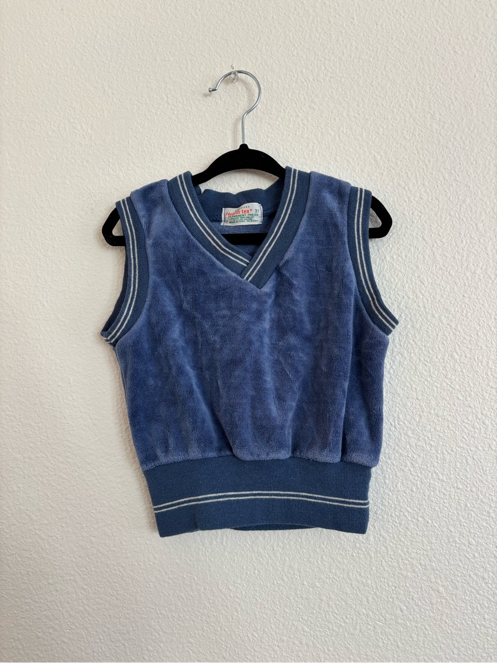 vintage healthtex blue velour vest size 3T